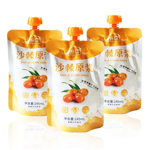 升旗沙棘原浆新疆特产245ml×10袋/箱