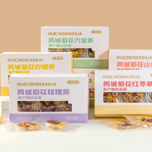 天枣庄园山西运城特产芮城手工菊花茶袋6盒装