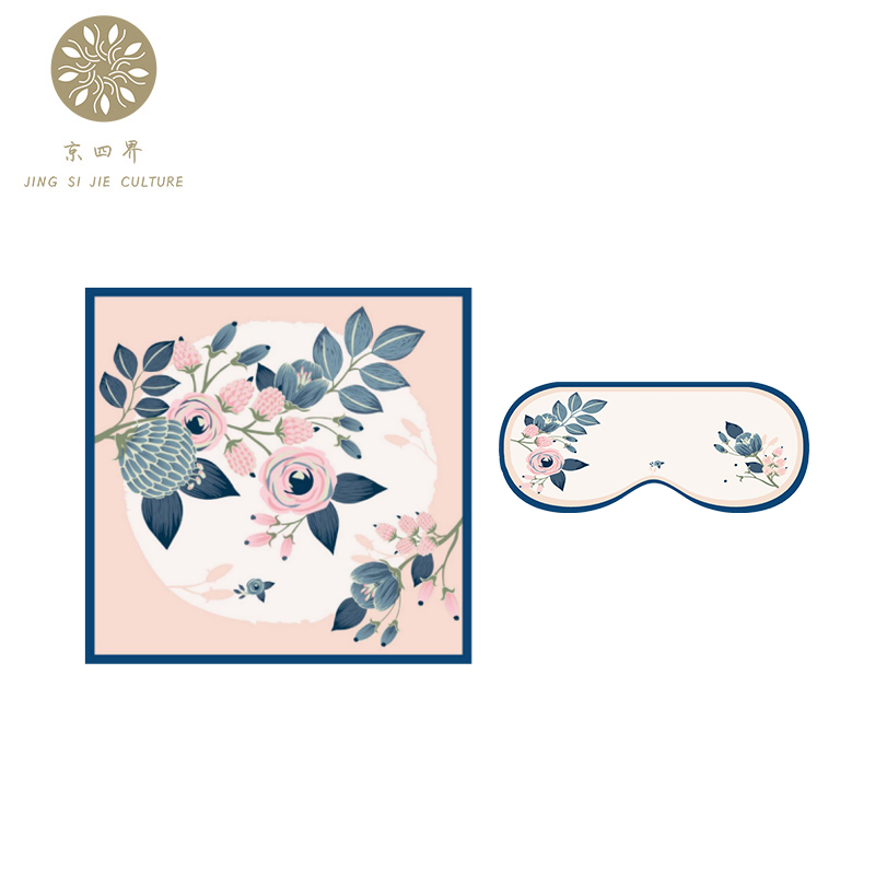 京四界玫瑰有约仿丝丝巾&眼罩套装JSJFT-001