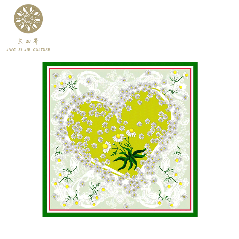 京四界雏菊之恋真丝丝巾JSJ-65118