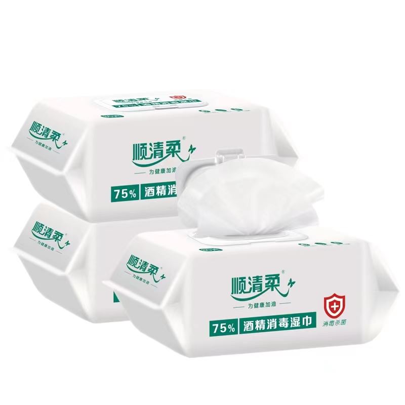 顺清柔75%清洁杀菌消毒酒精湿巾