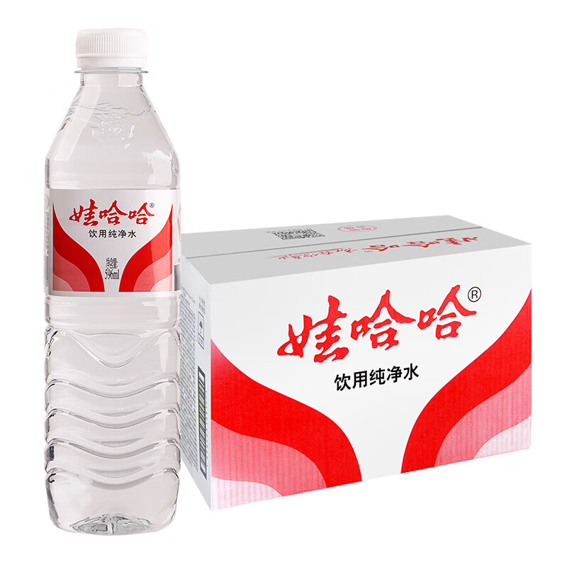 娃哈哈纯净水饮用水596ml*24瓶整箱水
