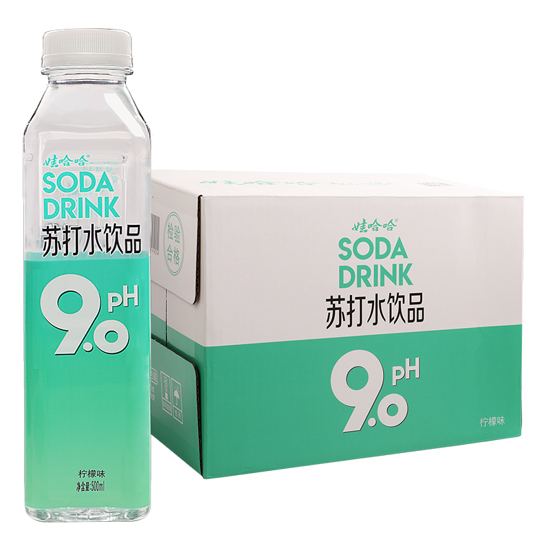 娃哈哈pH9.0柠檬味苏打水500ml*15瓶/箱