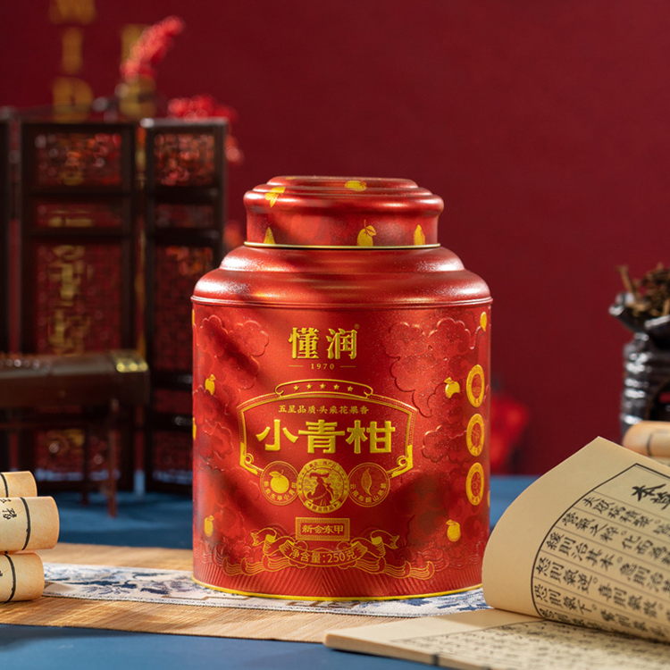 懂润-东甲头采花果香小青柑zhongguo红祥云罐装250g