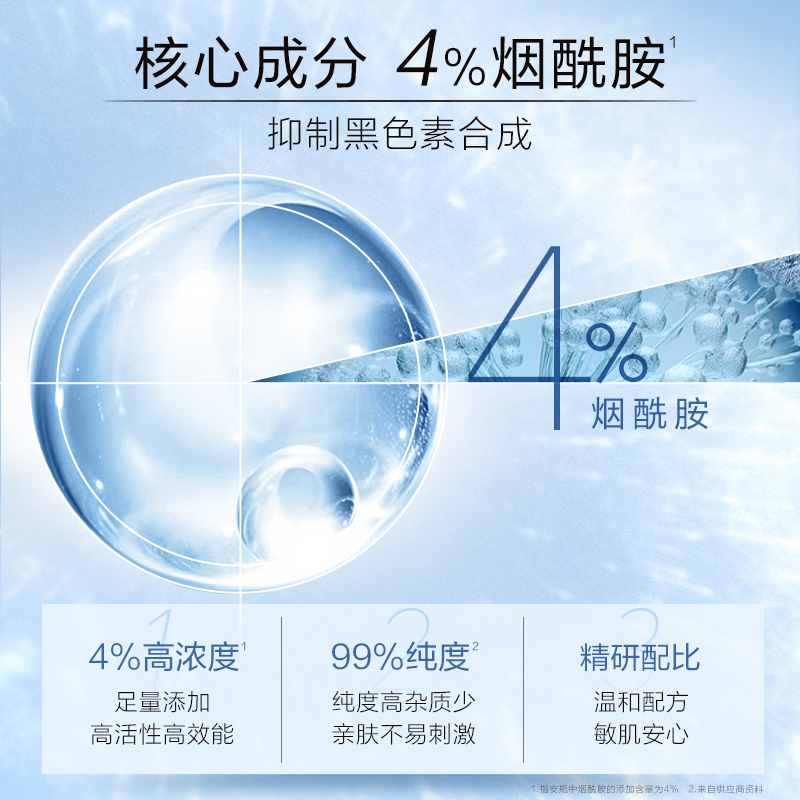 自然堂烟酰胺细致美白安瓶面膜1.5mL+33mL×5片装