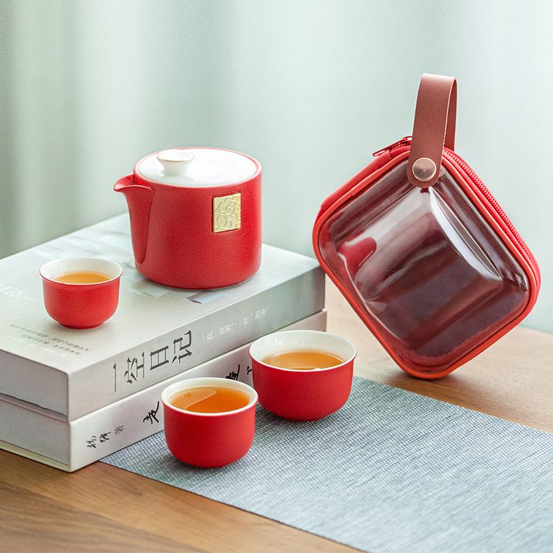 多样屋鎏金如意旅行茶具组