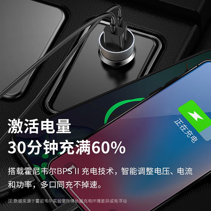 霍尼韦尔数显双独立QC车载充电器HZDS2