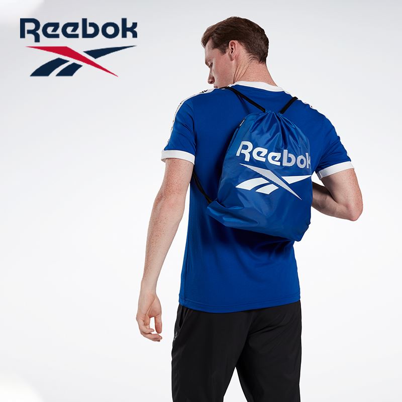 銳步Reebok健身袋藍色/白色/黑色