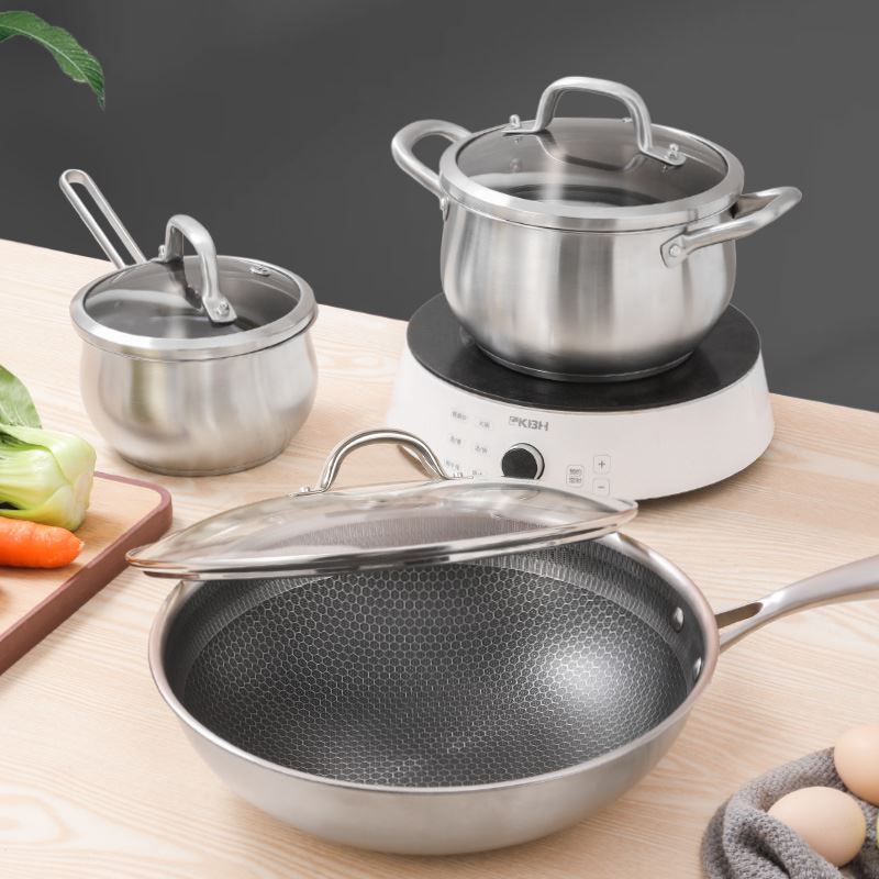 康巴赫白金系列不锈钢三件套锅