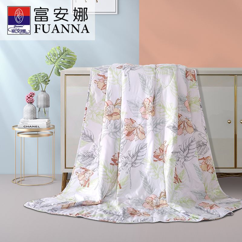 富安娜七孔抗菌印花夏被-蘭草彼岸