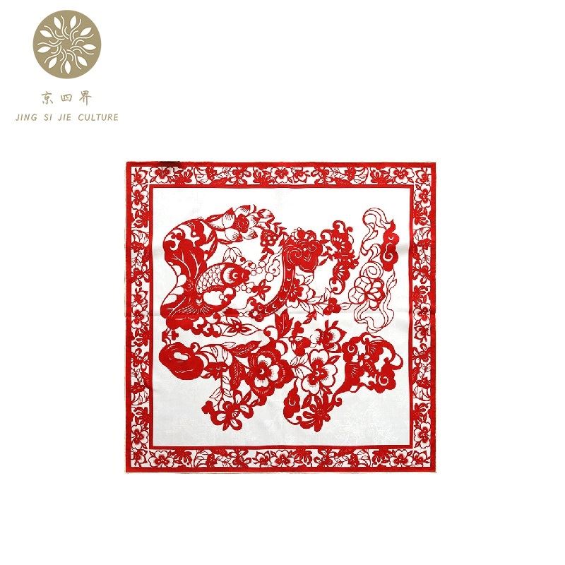 京四界丝巾·连年有鱼窗花