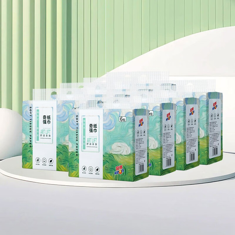 奇强QQCZD194抽取式面巾纸400张*6包/20提