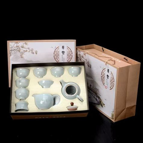 轉(zhuǎn)運(yùn)珠哥窯開片10頭茶具
