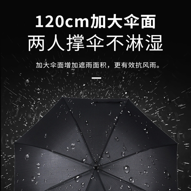 加大自动全纤维假抗风商务长柄雨伞