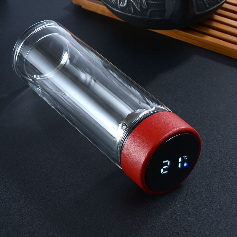 智能温度显示双层玻璃杯