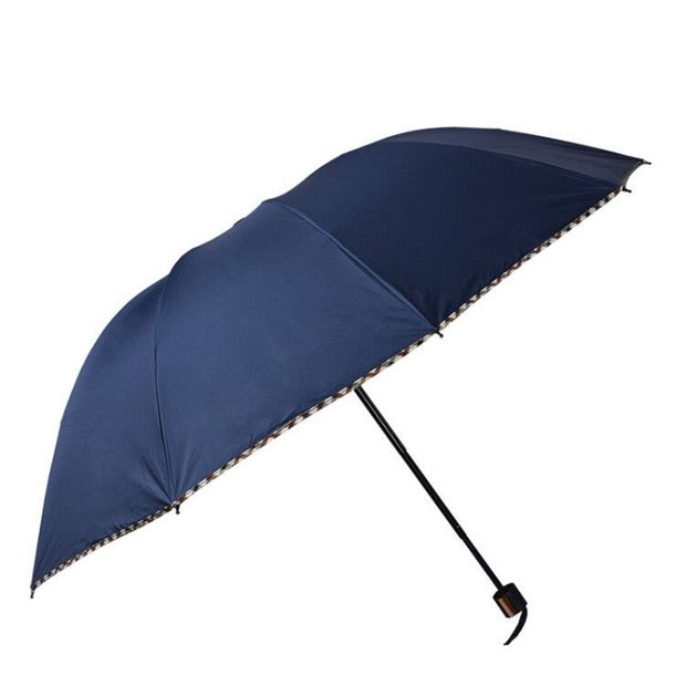 三折叠晴雨两用男黑胶遮阳太阳伞