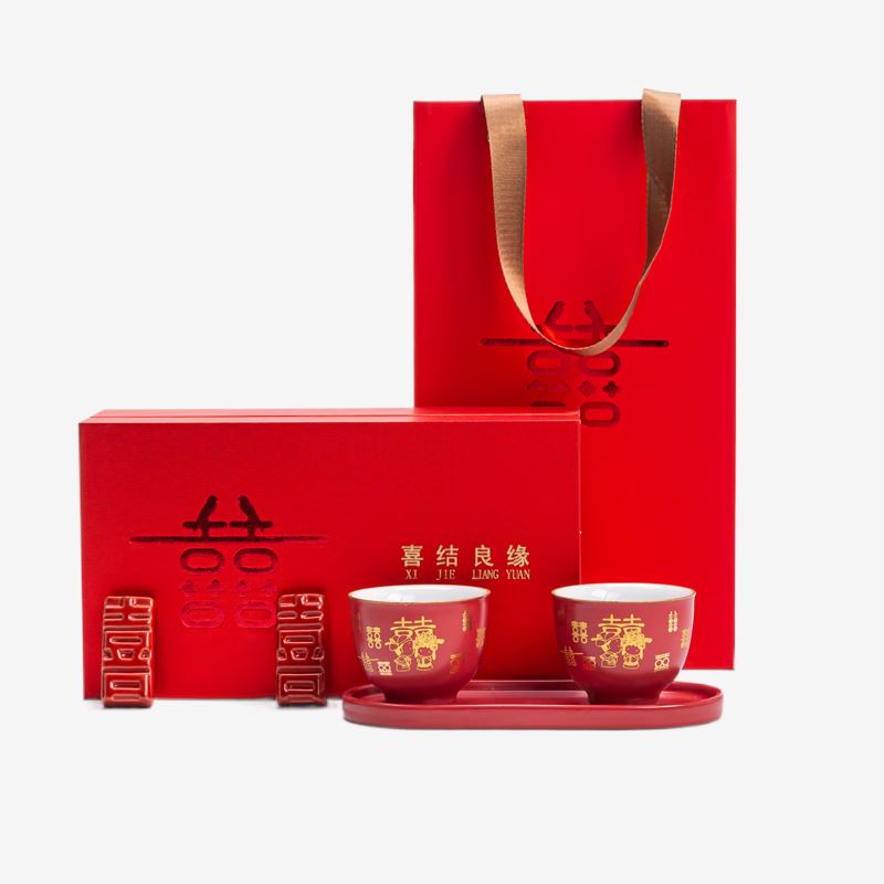 苏氏陶瓷喜结良缘敬茶杯套装
