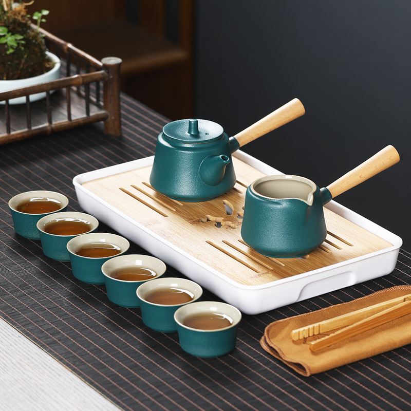 闽匠陶瓷11头路宝釉粗陶旅行茶具