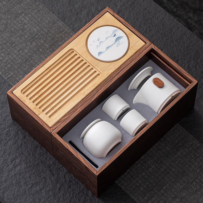 德化陶瓷山水旅行茶具套装