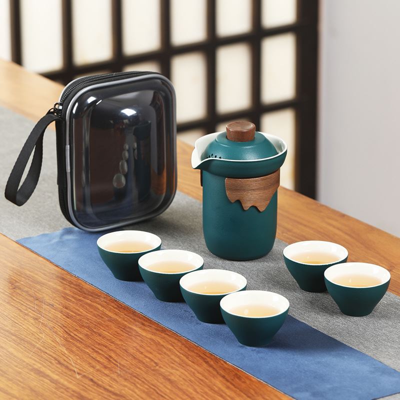 闽匠陶瓷月韵便携旅行茶具