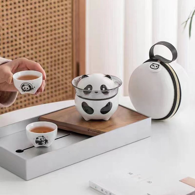 闽匠陶瓷熊猫旅行茶具