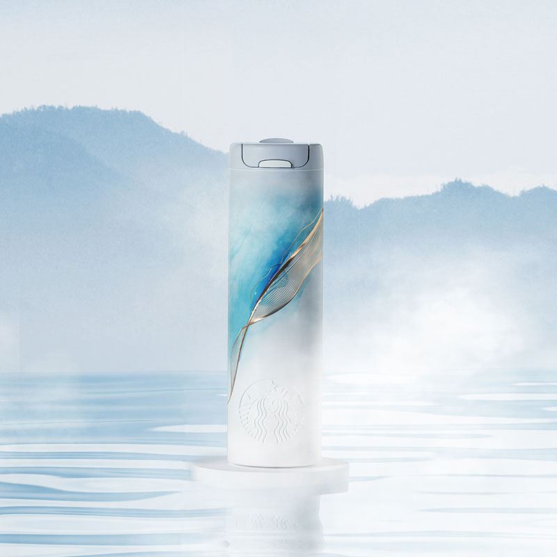 星巴克丹青墨染款弹盖保温杯