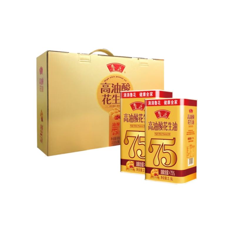 鲁花高油酸礼盒2.5L*2铁罐装