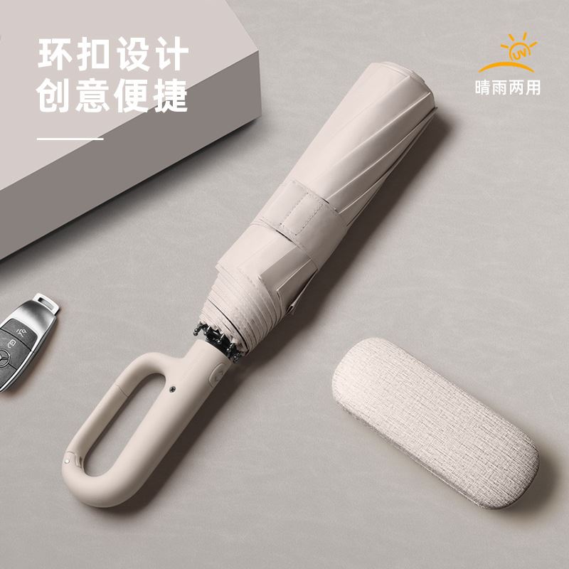 芒米环扣黑胶自动伞Z3100H