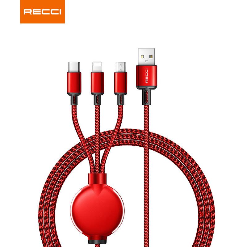 锐思（Recci）发光一拖三充电线RTC-T09
