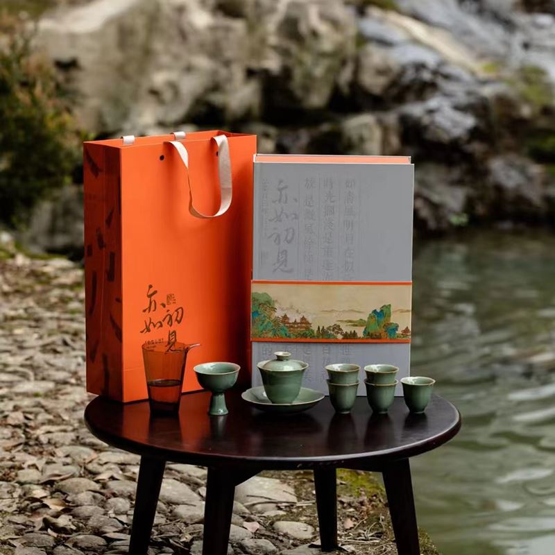 苏氏陶瓷亦如初见茶具套装（越窑烟雨）