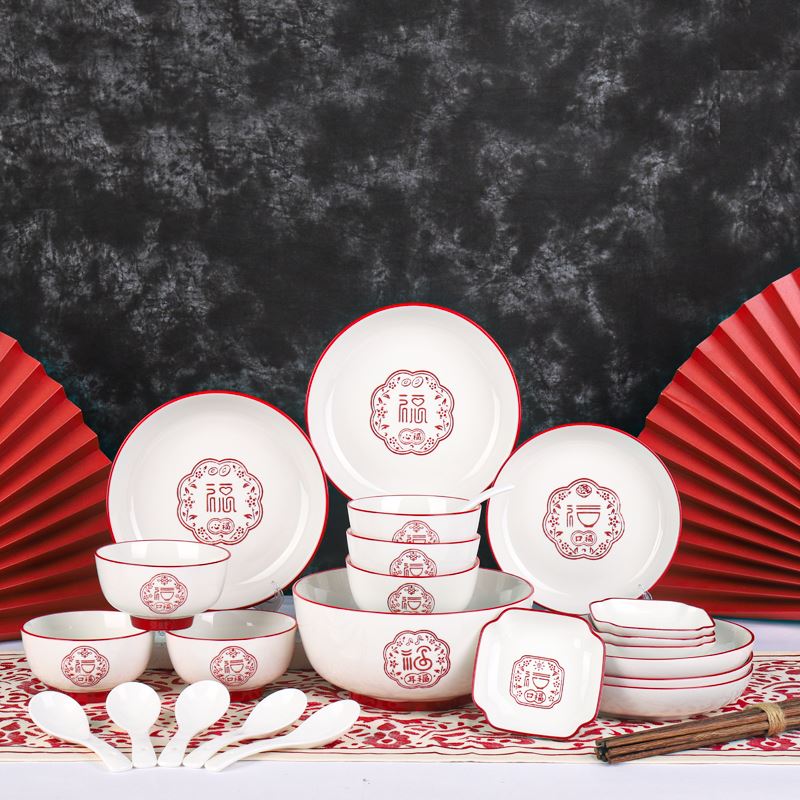 B顺祥30头餐具套装（五福临门-B）