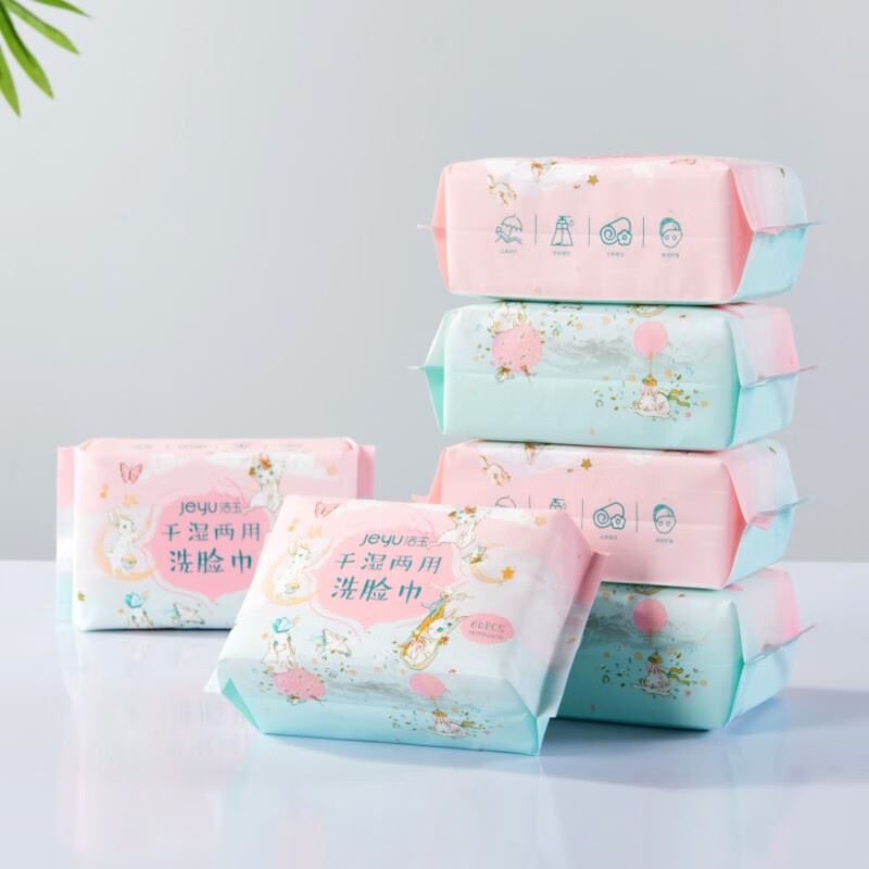 洁玉干湿两用洗脸巾F200260片包GJ