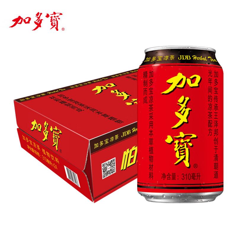 加多宝凉茶植物饮料茶饮料--经典红罐310ml*24罐