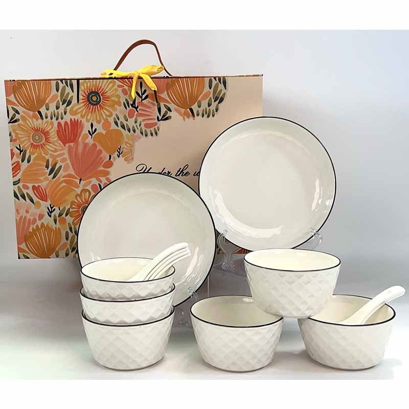 LHC黑线钻石14头餐具套装M-2459