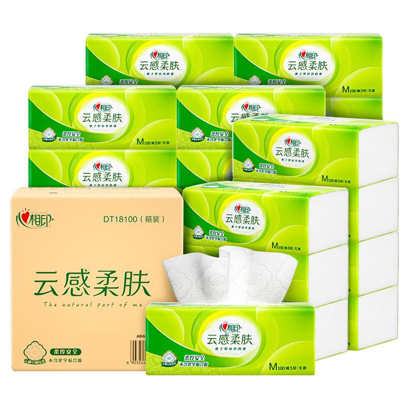 心相印云感100抽24包纸面巾DT18100（箱装）