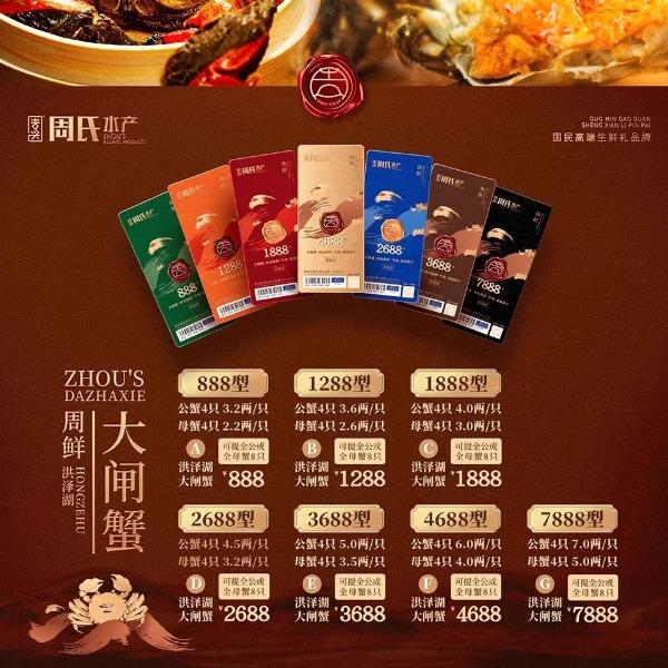 周氏水产蟹礼卡册-F套餐