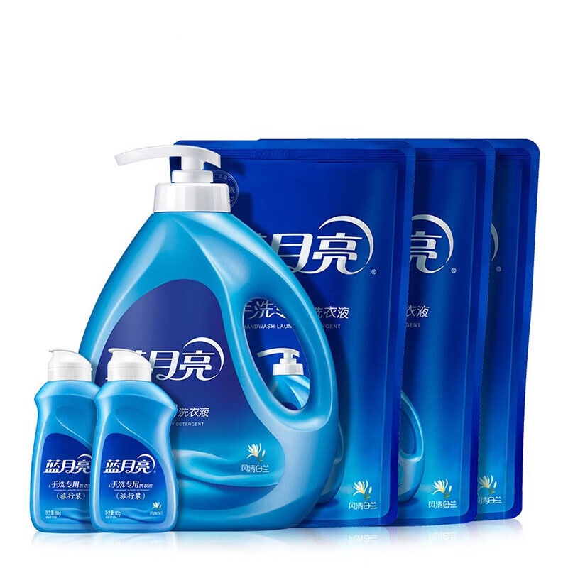 蓝月亮洗衣组合1kg瓶+袋1kg*3+80g*2