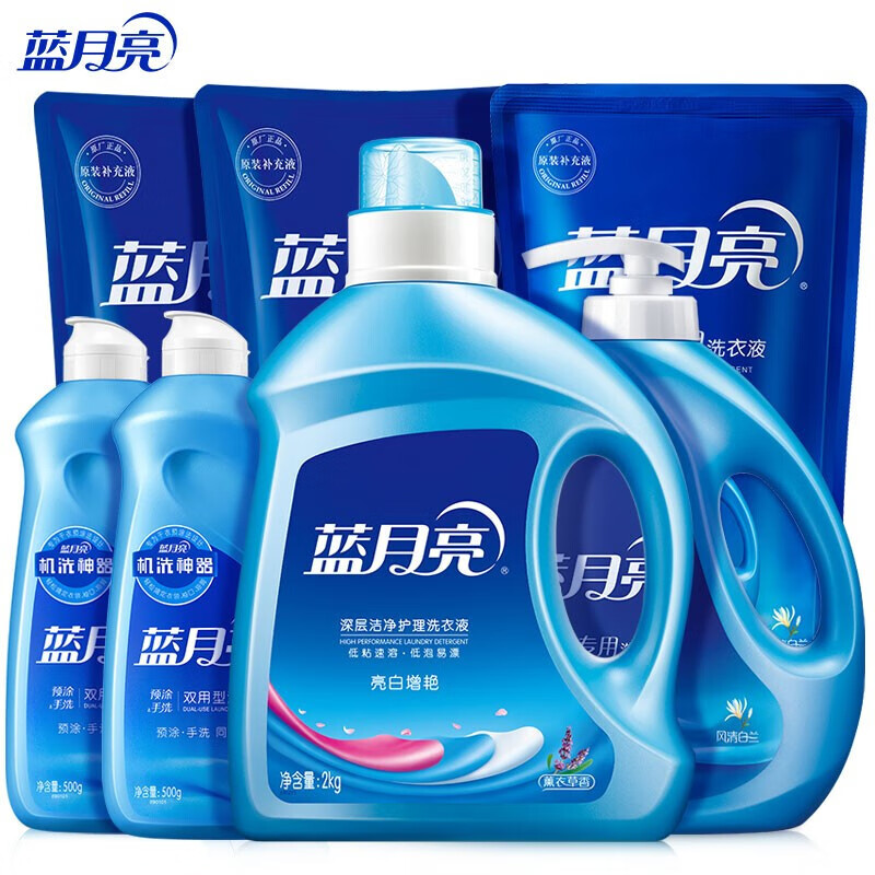 蓝月亮洗衣精选组合2kg+1kg+1kg*3+500g*2