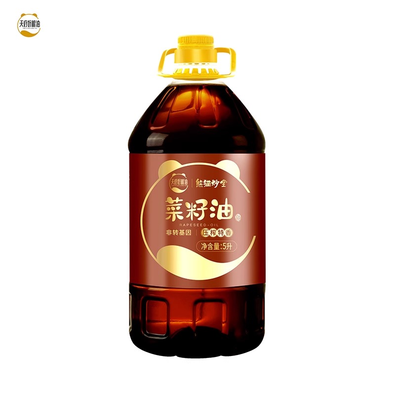 天府好粮油熊猫炒堂压榨特香菜籽油5升