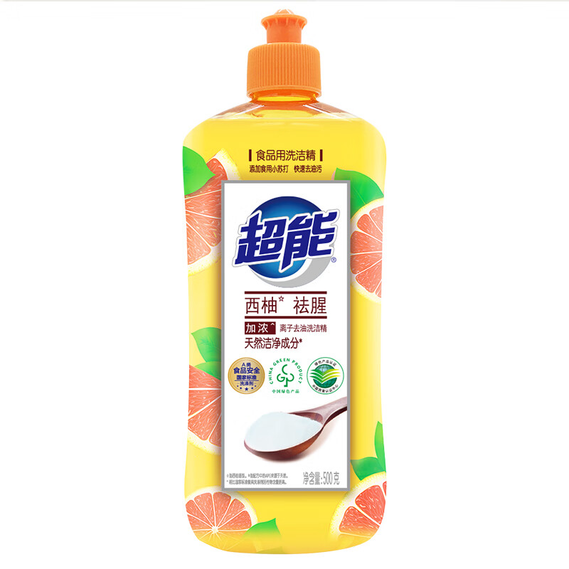 超能离子去油洗洁精西柚祛腥500g