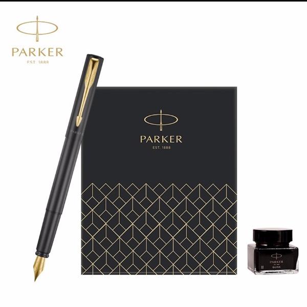 派克（PARKER威雅XL经典黑金夹墨水笔+深灰墨水礼盒
