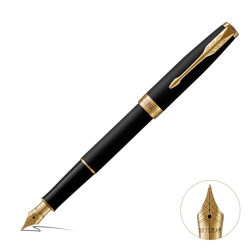 派克（PARKER）钢笔2015卓尔磨砂黑杆金夹墨水笔