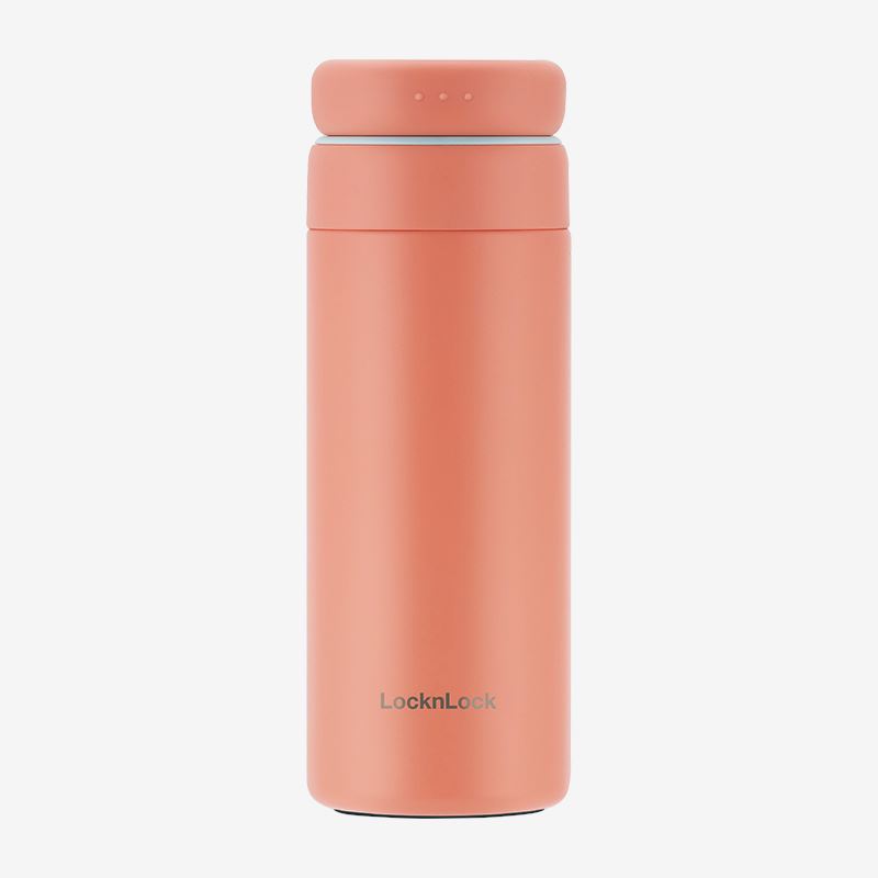 LHC3289YRED乐扣立立推盖保温杯350mL（橙红）