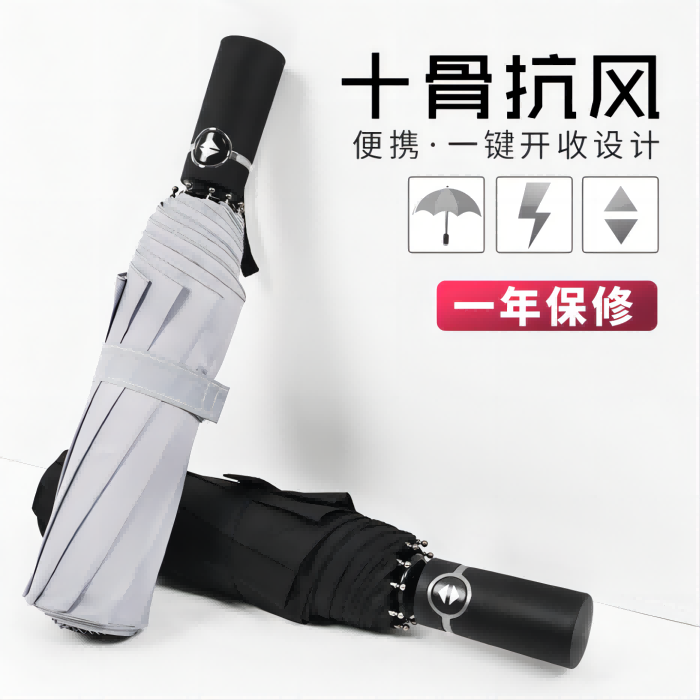 十骨抗风自动伞