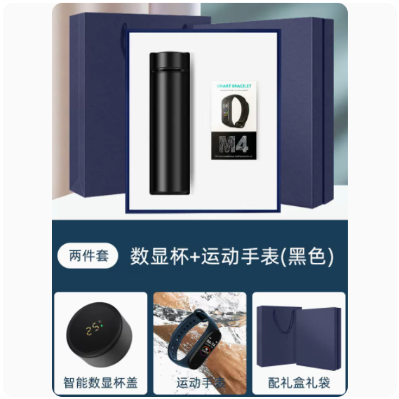 商务套装温控杯运动手环两件套