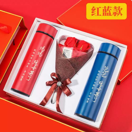 商务套装节日温控杯花束礼品套装