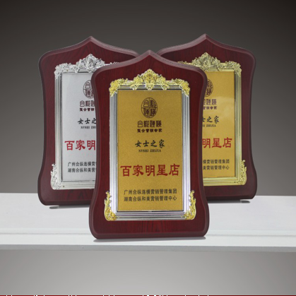 金箔木质奖牌20*25CM