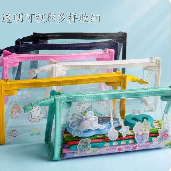 透明笔袋大容量收纳文具盒学生用铅笔袋盒