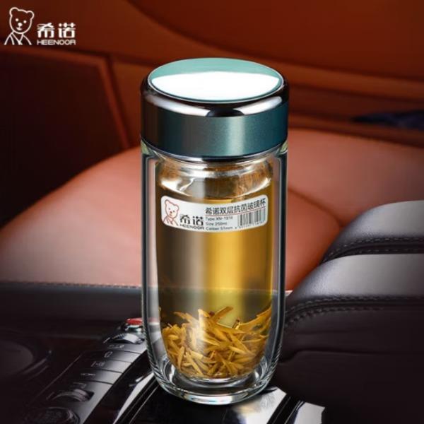 希诺双层异形抗菌玻璃杯XN-1915