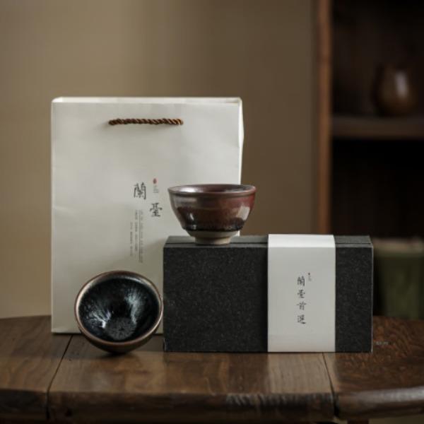 蘭䑓建盏对杯（对杯/单杯）23/8